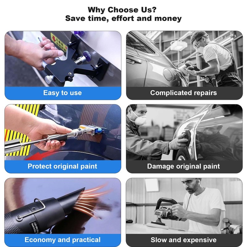 Auto Body Dent Repair Kit, Paintless Dent Removal Kit with