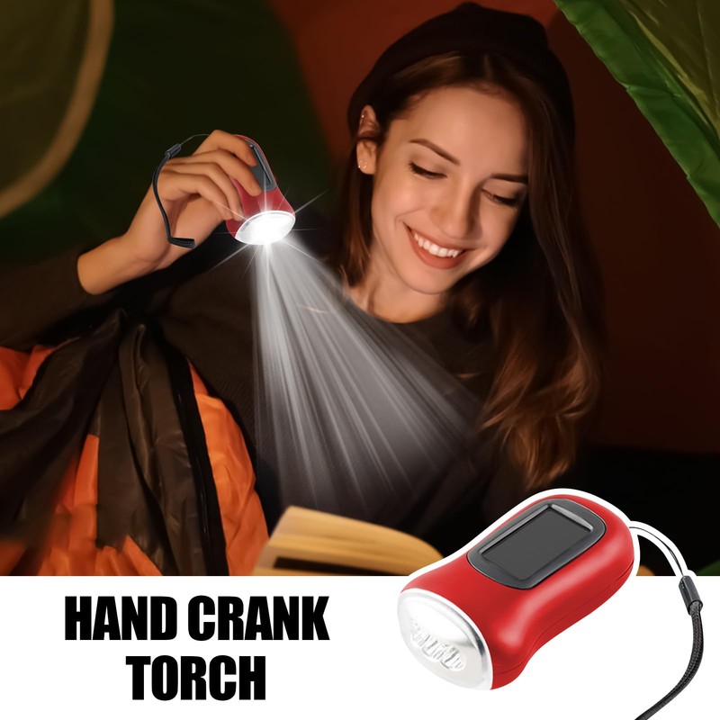 Solar Flashlight | Hand Crank Outdoor Flashlight | Weatherproof Solar