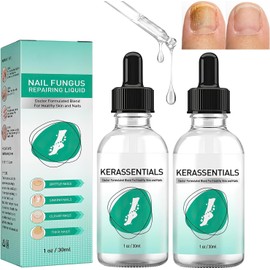 2 Piezas Krassentiales Líquido Reparador de Uñas de Los Pies, Esmalte de Uñas, Esencia de Reparación de Cutículas, Renovación de Uñas Dañadas, Agrietadas y Decoloradas