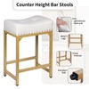 FLYZC White & Gold Counter Height Bar Stools Set of