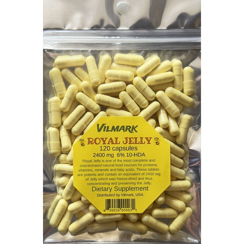 Vilmark Royal Jelly 120 Capsules 2400 mg Non GMO Gluten