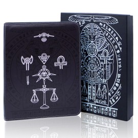 Cylvenor nine grid 360 pocket for yugioh card binder with cover - tcg binder for mtg, ptcg and card storage - durable card holder binder (black)