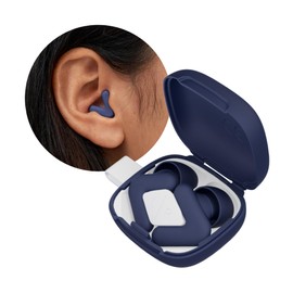 Alpine Silence - Ultra Comfortable Earplugs for Sleeping, Concentrating & Travel - Reusable Hearing Protection Ear Plugs - Innovative V Shape & Soft Plugs in XS/S/M/L - Dark Blue