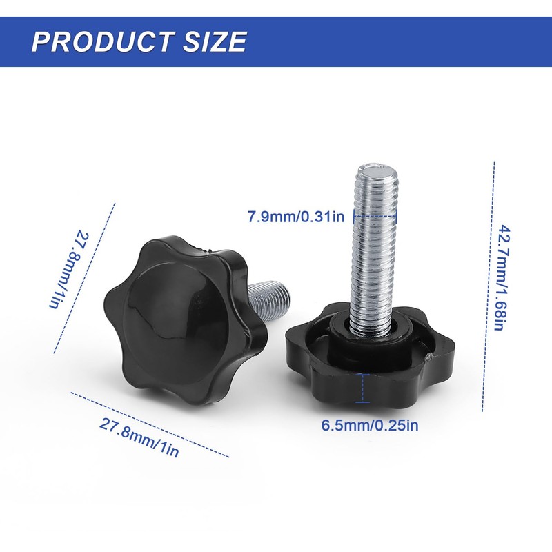 Pack of 20 Wing Screws, KINHARD Hexagonal Head Knurled Screw,