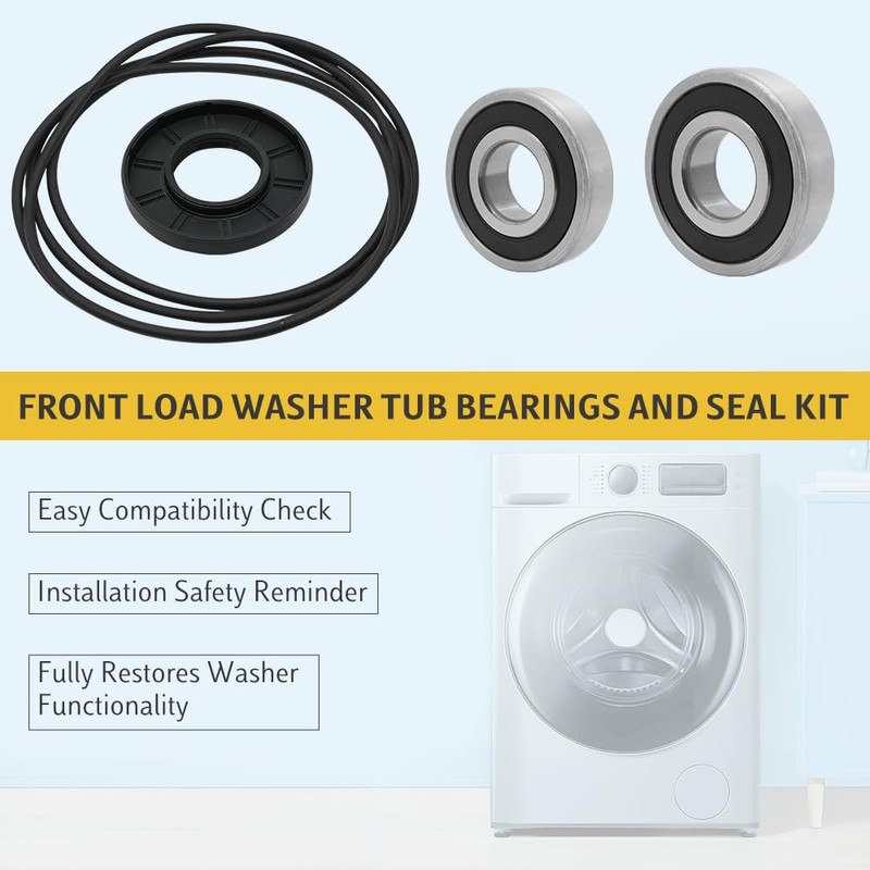 GOLKNHA Front Load Washer Tub Bearings and Seal Kit Fit