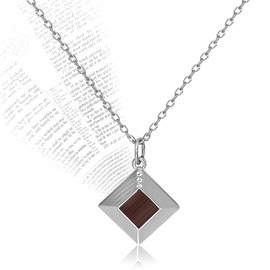 Sterling Silver Nano Bible Necklace: World's Smallest New Testament Pendant For Her - Engraved with 27 Books Using Nano Technology. A Unique, Elegant and creative Valentine's day Gift for Women and