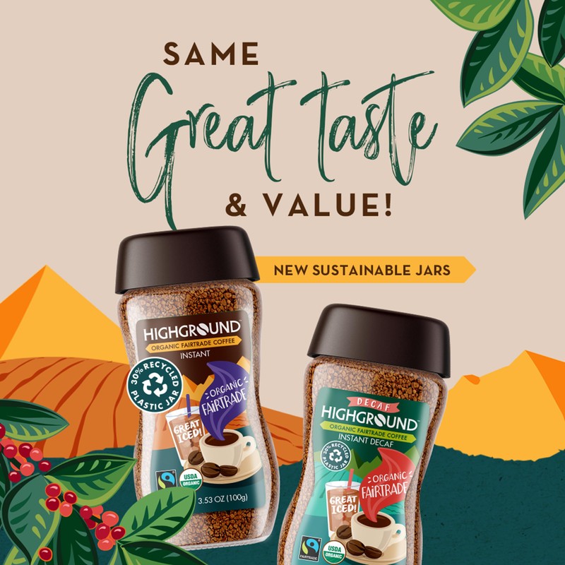 Highground Organic Instant, Decaf Coffee, 3.53 Oz