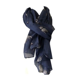 Pamper Yourself Now English bull terrier dog ladies scarf/wrap, great present/gift for dog lovers. (Denim blue)