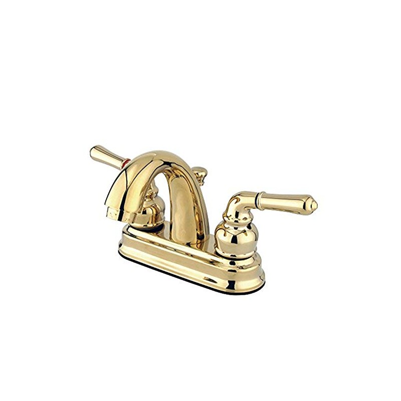 Kingston Brass GKB5612NML Naples 4" Centerset Bathroom Faucet, Polished Brass