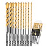 Faqeegi 10PCS 6-Inch Masonry Drill Bit Set, YG10X Carbide Tipped,