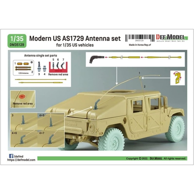 DEF MODEL DM35129 1/35 US Army AS1729 Antenna Base Set