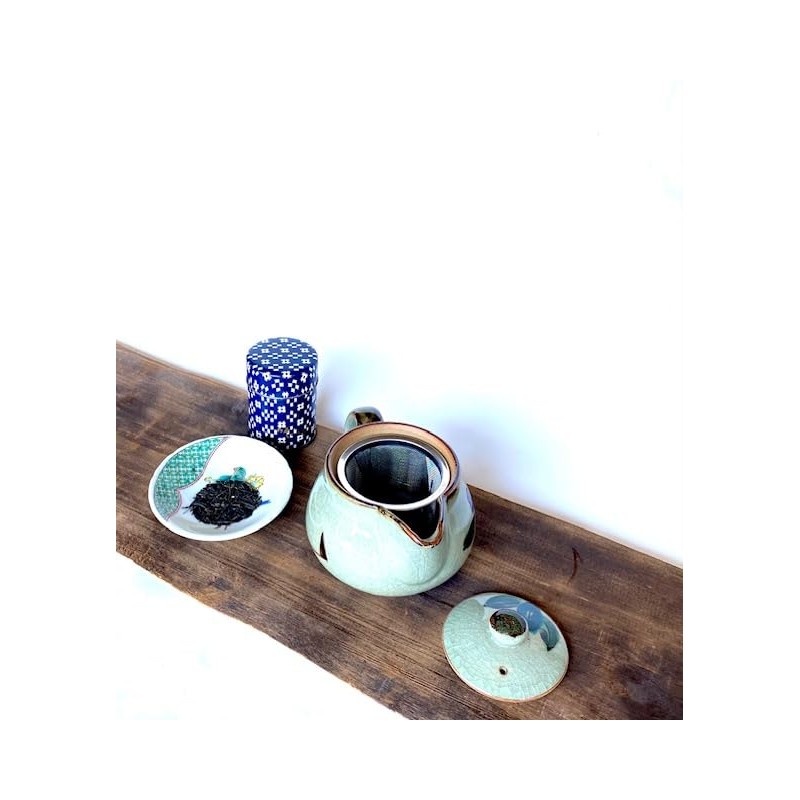 Kutani [Teapot/Teapot] Large Combi Mountain Tea Flower [Back Picture]