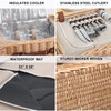 Multifunctional Wicker Picnic Basket Set for 4 with Blanket and