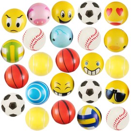 Liberty Imports 24 Pack - Mini Soft Foam Squeeze Balls, 2.5" Toy Stress Relief Bulk Educational Novelties for Kids, School, Classroom, Party Favors, Rewards (Variety (2.5"))
