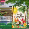 Jauageon Hello Sunshine Garden Flag Summer Holiday Garden Flag Coconut