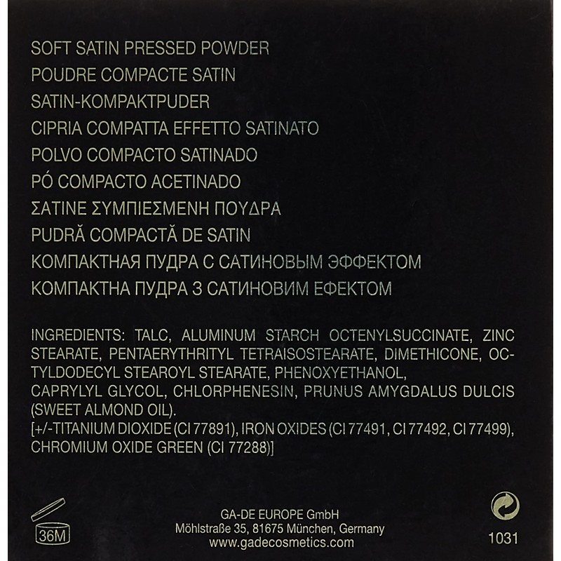 GA-DE Idyllic Soft Satin Pressed Powder 20 Bare Beige, 11