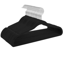 BUY IN WEB USA Black Velvet Hangers 20 Pack, Non Slip Clothes Hangers, Sturdy Space Saving Hangers for Suits, Shirts, Dresses & Jackets, Slim Velvet Hangers, Hold Up to 11lbs