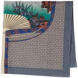 Japanese Miscellaneous Goods, Kyoto Accessories, Handkerchief, Kyosai, Cat Curvature Fan C Gray