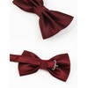 Alizeal Mens Solid Mini Squares Formal Banded Bow Ties (Maroon)