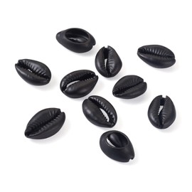 Cheriswelry 10pcs Gunmetal Electroplated Shell Beads Undrilled Matte Natural Cowrie Spiral Sea Shell Summer Beach Loose Spacer Beads 20~28mm for DIY Earring Bracelet Necklace Jewelry Making
