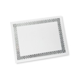 Gartner Studios Certificate Paper, Grey Parchment with Ornate Silver Foil Border, 80lb 8.5” x 11”, 15 Count,77744