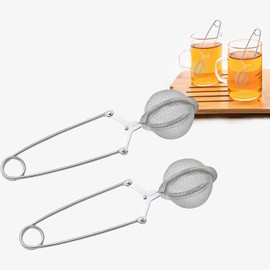 Tea Infuser 2 Pack,Premium Stainless Steel Tea Strainer with Handle,Snap Ball Strainer for Loose Leaf Tea, Spices, Seasonings Magnetic Catch Heavy Duty Door Holder