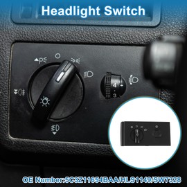 X AUTOHAUX No.5C3Z11654BAA/HLS1149/SW7328 Headlight Switch for Ford F-250 Super Duty 2005-2007 for Ford F-350 Super Duty 2005-2007 Headlamp Dimmer Switch Black
