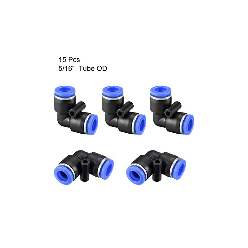 sourcing map Plastic Elbow Push to Connect Tube Fitting 8mm
