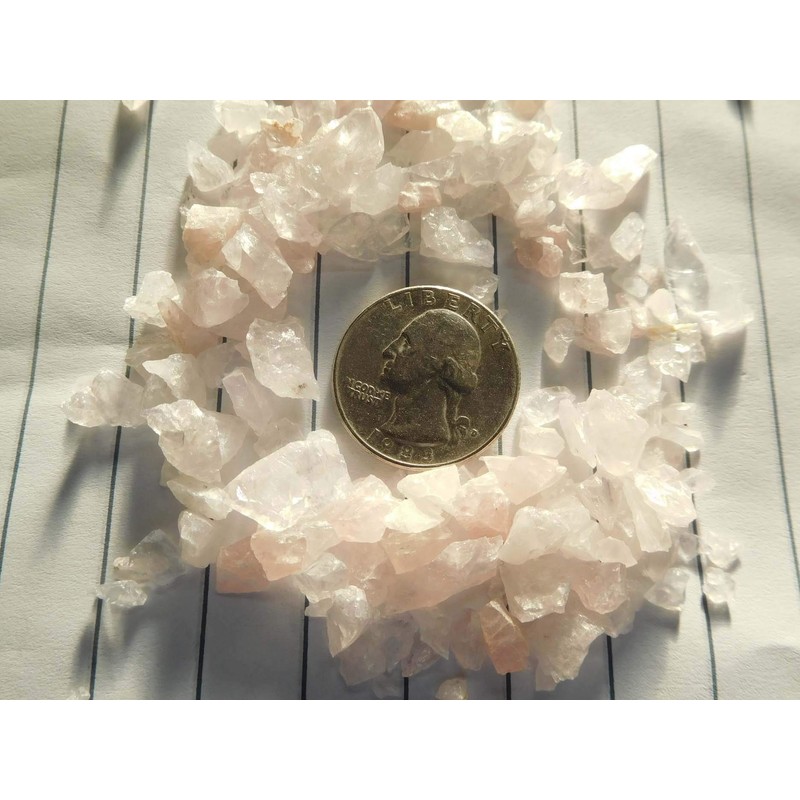 Pink Rose Quartz - Medium Chips no Powder - 100%