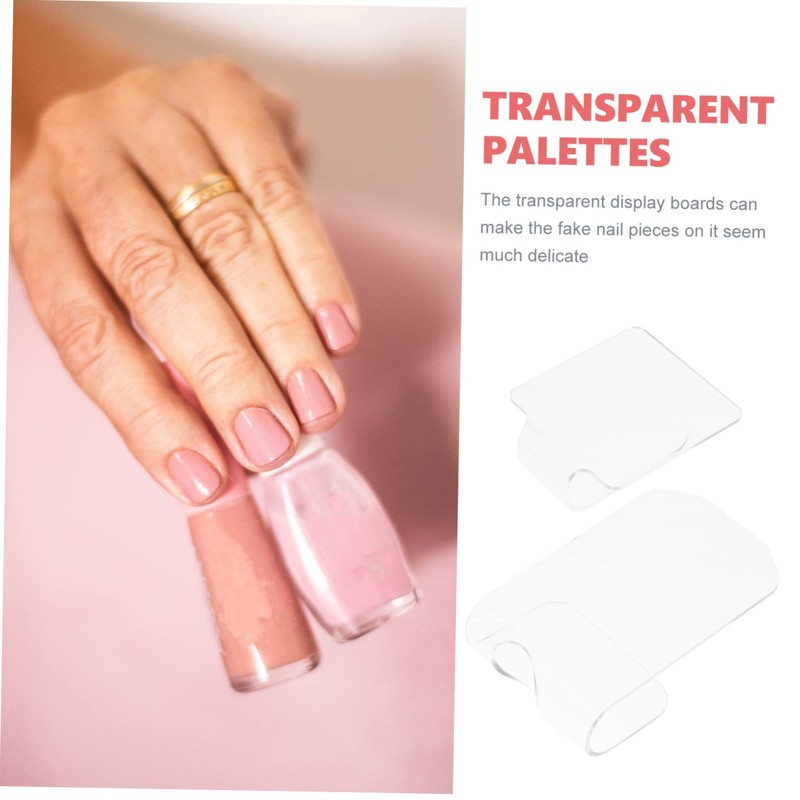 OATIPHO 2pcs Nail Art Palette Acrylic Manicure Makeup Mixing Trays