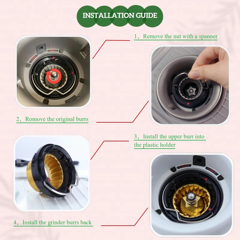 Conical Grinder Upper Lower Burr Compatible with Breville Sage Barista