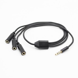 Xilaghy 3.5mm Headphone Splitter 1 to 3-Ways 3.5mm (1/8") TRRS 4-Pole Gold Plated Male to 3-Female Stereo Jack Splitter Audio Cable for Headphone and Microphones(50cm/20in)