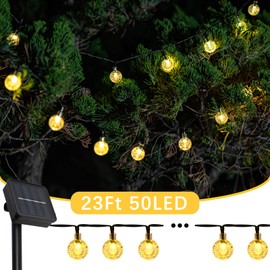 WMYQZXDF Solar String Light, Outdoor String Light 100LED, 39FT Solar Powered String Lights,8 Lighting Modes Ball Lights,for Garden, Lawn, Porch, Gazebo, Bistro(Warm White)