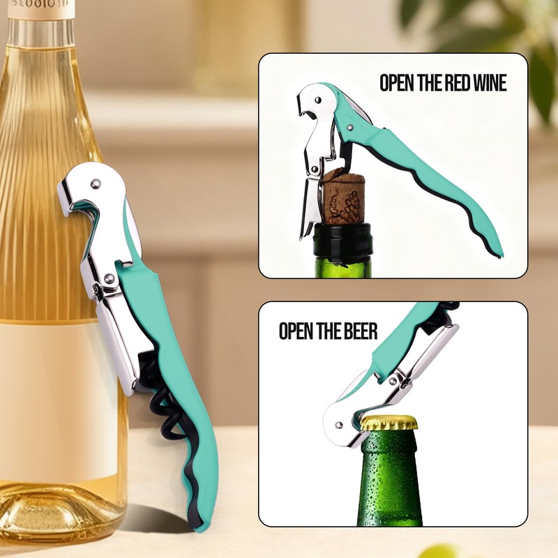 Soft Velvet Touch Waiters Double Hinge Corkscrew Wine Key Bottle