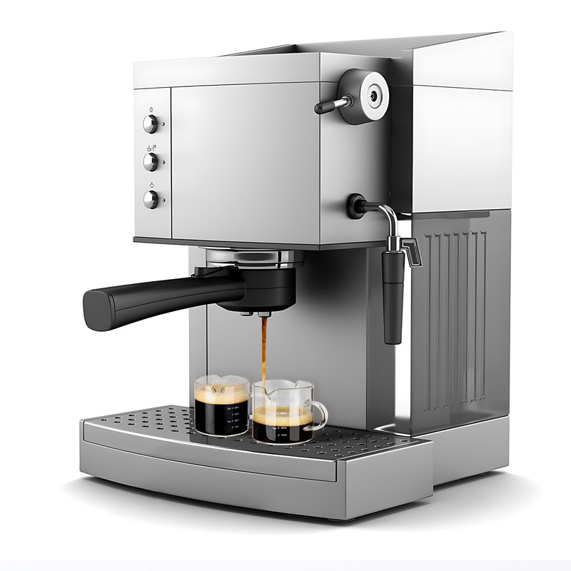 Emlim Espresso Double Spout Glass Coffee Cups with Handle -