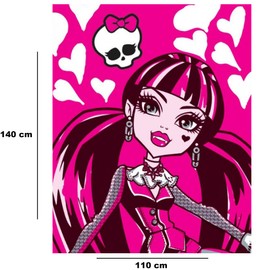 BERONAGE Monster High Children's Blanket Beauty Pink 110 x 140 cm Super Soft Cuddly Blanket Sofa Blanket Fleece Blanket Draculaura Frankie Stone Lagoona Blue Piranha Neptuna Matches Bed Linen