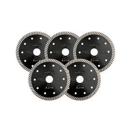SHDIATOOL Diamond Turbo Blade 5 - Inch Super Thin Cutting Disc for Porcelain Ceramic Tile Granite Dia 125mm 5PCS