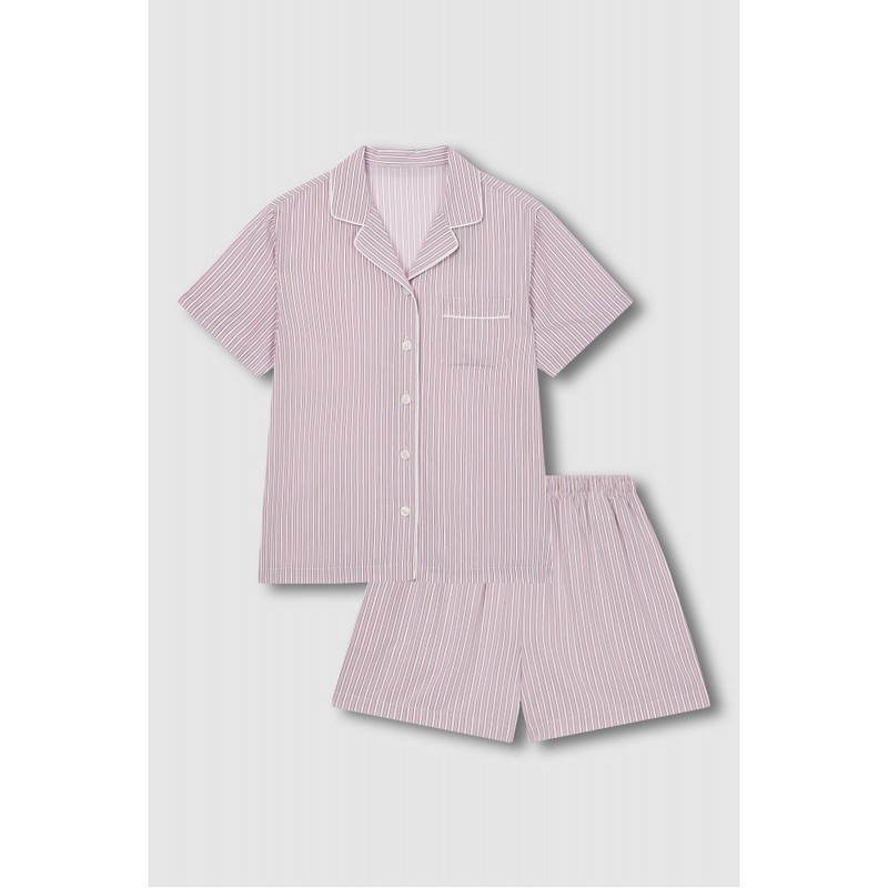 JAJU [JAJU] ★Online Exclusive★ Women's Rayon Stripe 3/4 Pajama Set_Light