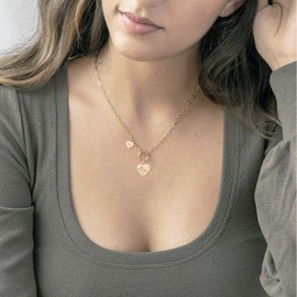 DoreenBeads Mama Heart Toggle Necklace for Women-18K Gold Plated Paperclip Chain Necklace with Front Toggle Clasp Jewelry Gift 20"