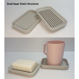 ssolssol 1Pack Soap Dish with Drain, Soap Saver, Silicone Soap Holder, Soap Saver for Shower, Bathroom, Kitchen, Bathroom, Bath Tub, Razor, Sponges (Grey)