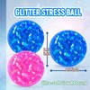 4 INCH Glitter Squishy Stress Ball, Jumbo Blue Squishy Ball
