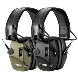 ZOHAN EM054 Electronic Shooting Ear Protection with 4X Sound Amplification 2 Pack,Slim Active Noise Reduction Earmuffs for Gun Range