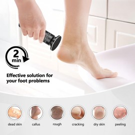 Professional Electric Foot Callus Remover-1200 RPM Adjustable Speed Metal Foot File for Dead Skin Automatic Callus Removal with Replacement Sandpaper Discs for Women Men Feet Pedicure Tools (Black)
