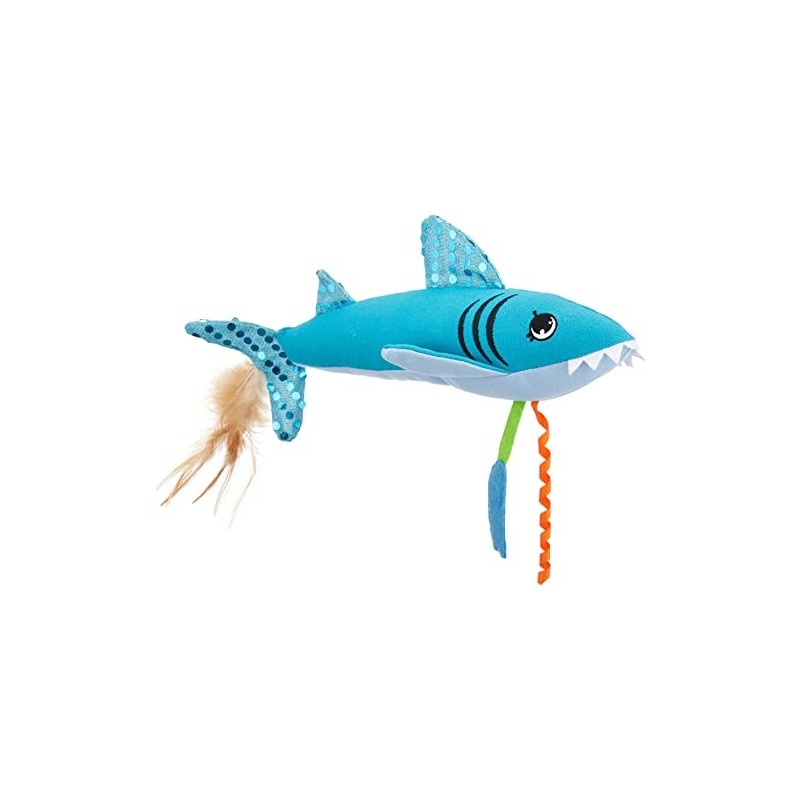Cattraction Kerikeri Pleasure Cushion Cat Toy Plush Shark | Hearts