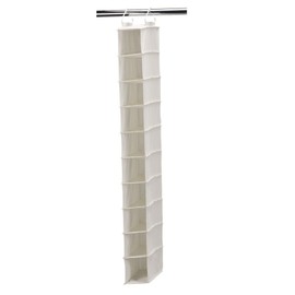 Household Essentials 311322 Hanging Shoe Storage Organizer for Closets |10 Pocket Shelves | Natural Canvas