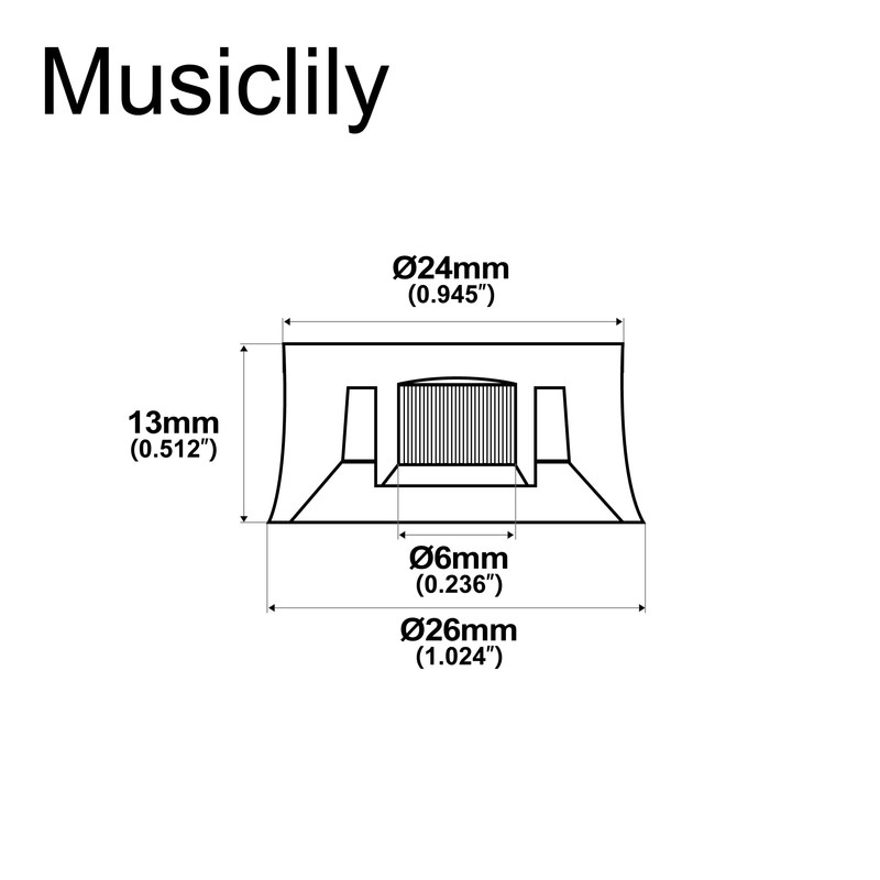 Musiclily Pro Fine 24-Spline Guitar Knobs Tone Volume Speed Barrel
