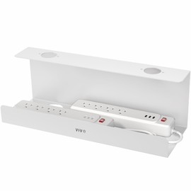 VIVO Under Desk 17 inch Extra Deep Cable Management Tray, Power Strip Holder, Cord Organizer, Wire Tamer for Office and Home, White, DESK-AC16-1CW