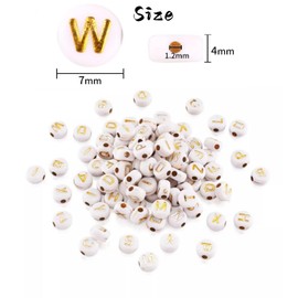 LBDONDIN 1000PCS White Alphabet Letter Beads for Jewelry Making, 4x7mm Round Acrylic Letter A-Z Beads and 0-9 Number Beads for DIY Bracelets