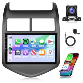 4G+64G Rimoody Android 13 Car Stereo Radio for Chevy Sonic Aveo 2011-2015, Wireless Carplay Andorid auto Mirror Link GPS Navigation WiFi 9'' HD Touchscreen Bluetooth 5.0 EQ-32 SWC Camera