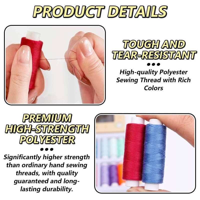Henyall Sewing Thread, 24 Spools Cotton Thread Set, Sewing Threads